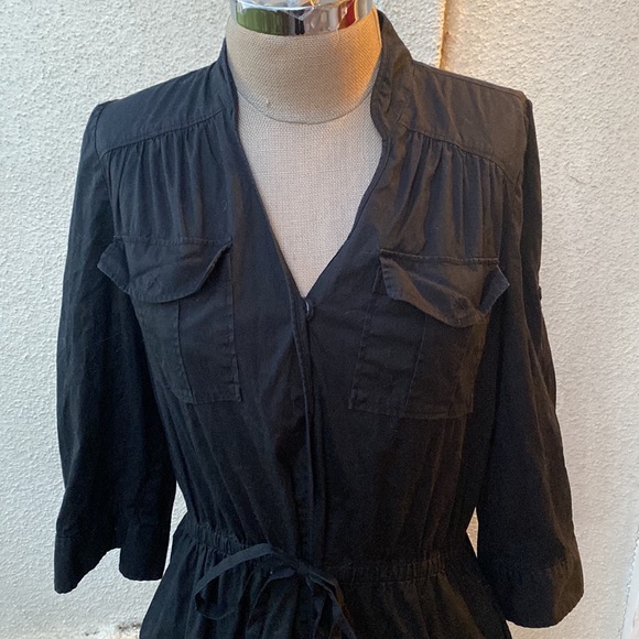 Ann Taylor Loft beautiful black dress w/ pockets & fabulous material. Love this! - Picture 3 of 16
